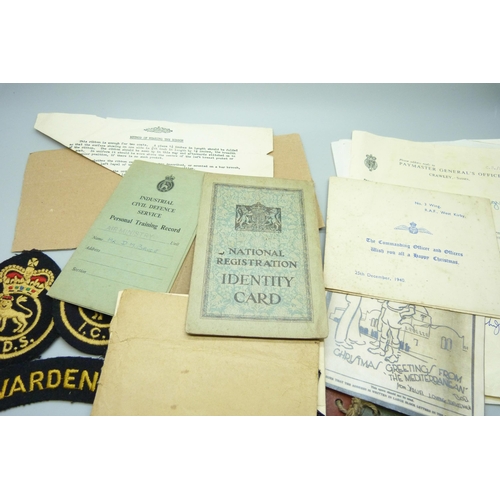 885 - WWII medals, dog tags and ephemera, relating to Donald McGregor Bruce, RAF