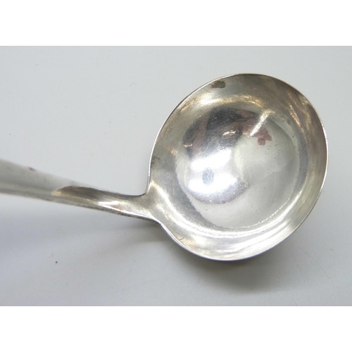 886 - A continental silver ladle, 49g