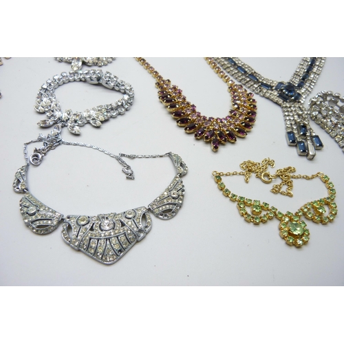 893 - A collection of vintage paste set jewellery