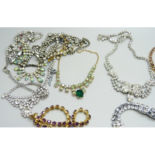 893 - A collection of vintage paste set jewellery