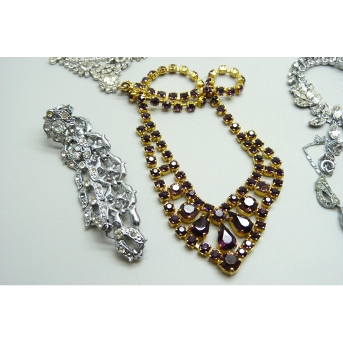 893 - A collection of vintage paste set jewellery