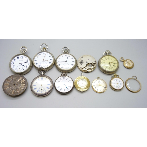 910 - Pocket watches and watch parts, a/f