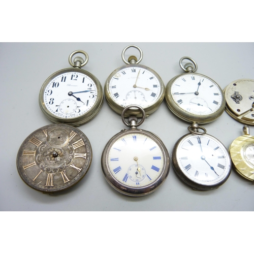 910 - Pocket watches and watch parts, a/f