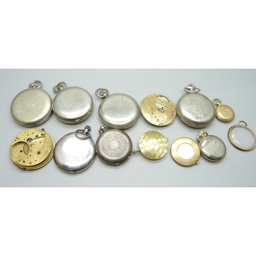 910 - Pocket watches and watch parts, a/f