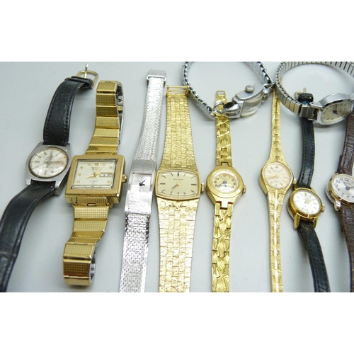 926 - A collection of lady's wristwatches including Pierce, Timex, Tissot, Ingersoll, etc.