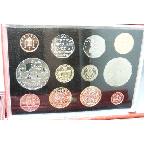 930 - A cased set of gold plated pre-decimalisation coins and other British coins plus two British proof s... 