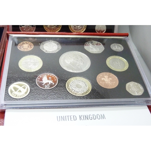 930 - A cased set of gold plated pre-decimalisation coins and other British coins plus two British proof s... 