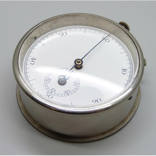 960 - A stopwatch/clock, the back marked Marine Nationale 1937 Foucher-Paris, a/f