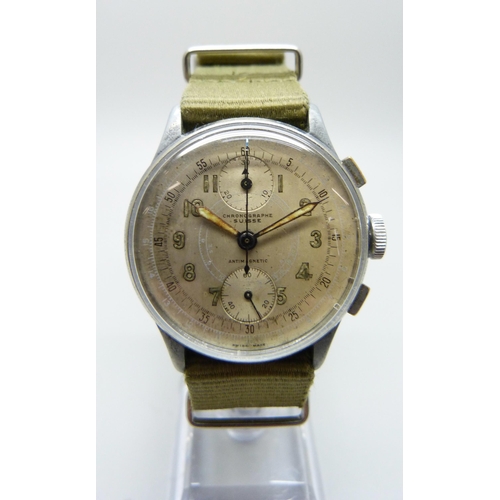 969 - A chronograph wristwatch, 35mm case