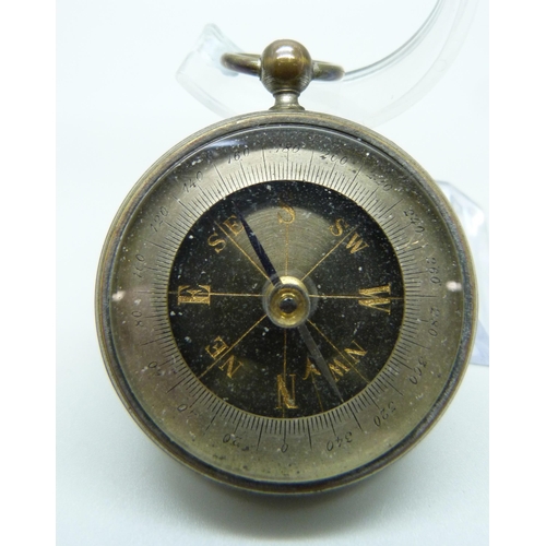 994 - A 19th Century compass, the box marked Franks, Manchester