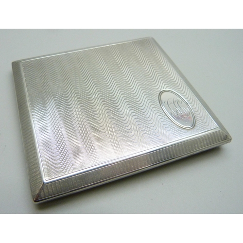 996 - A silver cigarette case, 154g