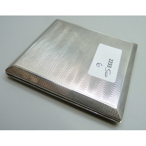 996 - A silver cigarette case, 154g