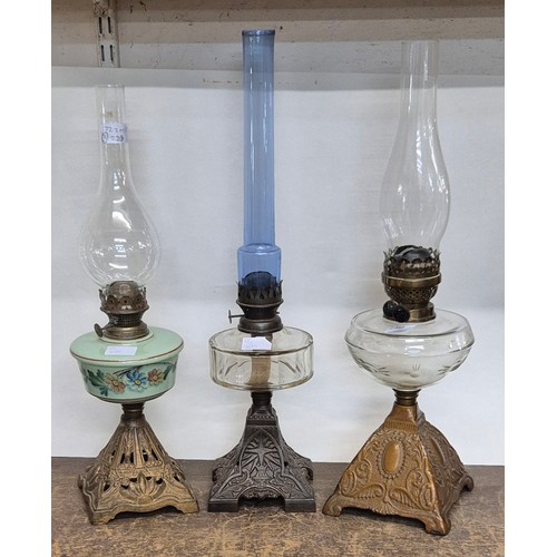 380 - Three Victorian oil lamps