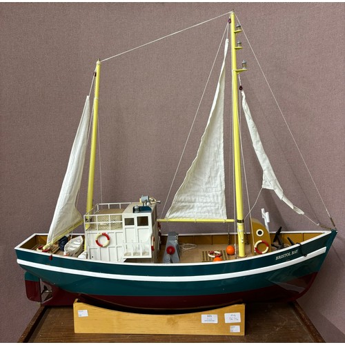 101 - A model fishing boat, designed for radio control, 83cms l