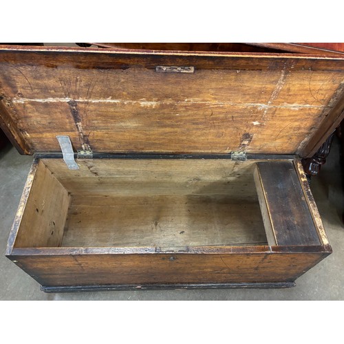 120 - A Victorian teak ships chest