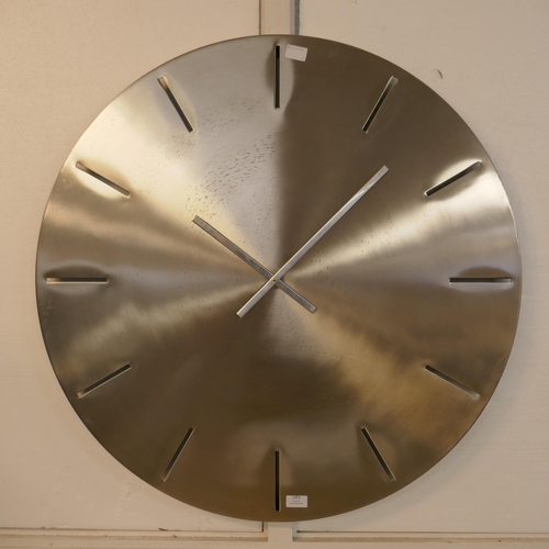 1353 - A brushed steel minimalist wall clock