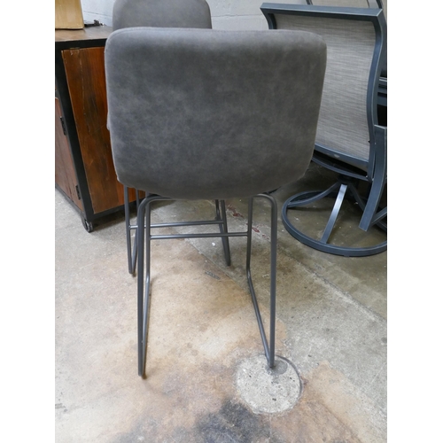 1398 - A pair of dark grey Hanna bar stools