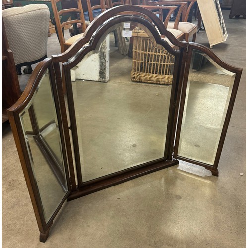 260 - A mahogany triptych dressing table mirror