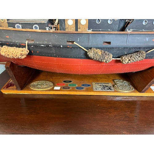 99 - A model Twin Screw steam tug, named Lady Wooes, designed for radio control, 100cms l