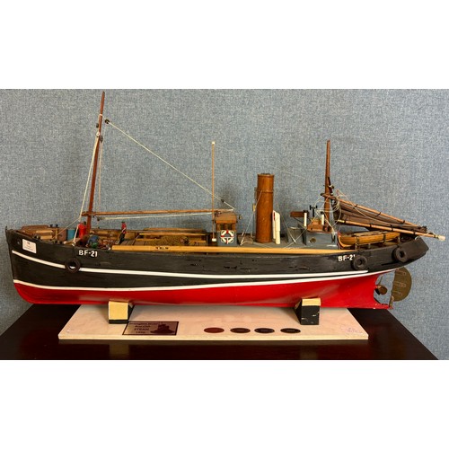 98 - A model fishing boat, designed for radio control, 90cms l