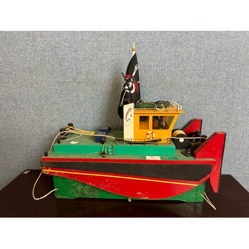 84 - A Thames Lighter and Pusher tug, designed for radio control, 136cms l