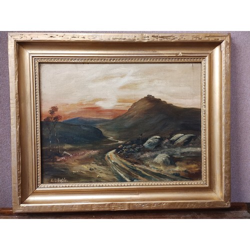 307 - E.B. Baple, mountainous river scene, oil on canvas, framed