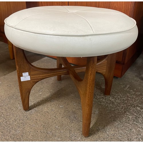 20 - A G-Plan Fresco teak and cream vinyl stool