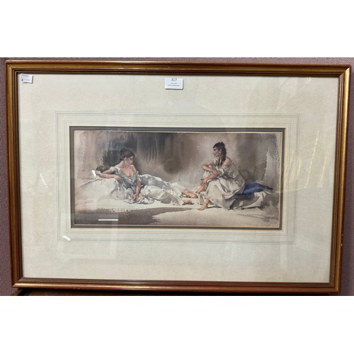 317 - A Sir William Russell Flint limited edition print, Confidential Exchanges, framed