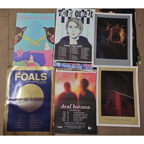 322 - A collection of pop music concert posters, including Tom Odell, Queen, Lany, Band of Horses, Deaf Ha... 