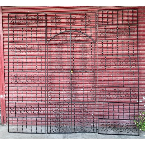 256 - A Victorian style wrought iron garden gate and surround