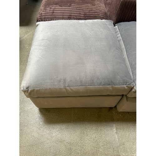 1558 - A grey velvet footstool