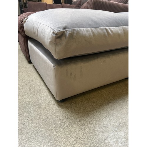 1558 - A grey velvet footstool