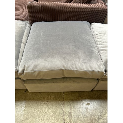 1559 - A grey velvet footstool