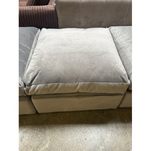 1560 - A grey velvet footstool