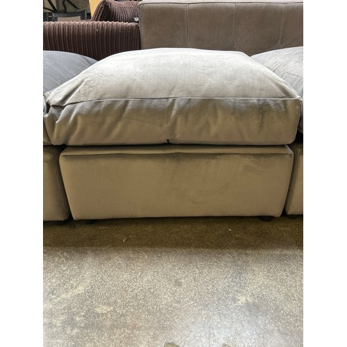 1560 - A grey velvet footstool