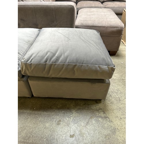 1561 - A grey velvet footstool