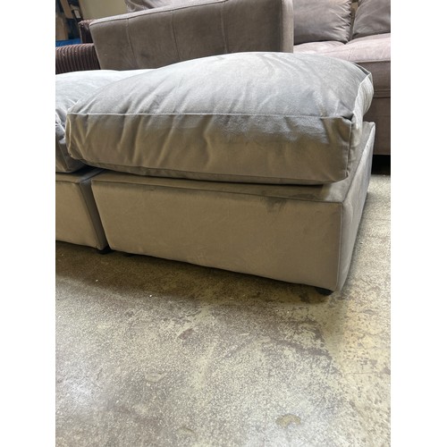 1561 - A grey velvet footstool