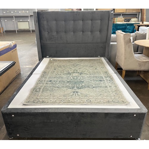 1424 - Sn King Divan Bedframe + Headboard  L1/P1 (326A - 112) *This lot is subject to VAT