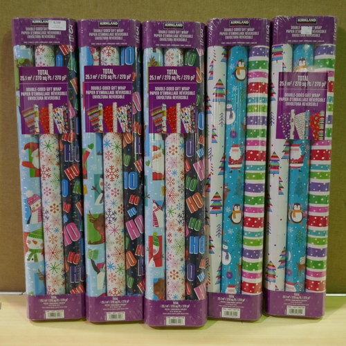 6290 - 5 Packs Of Kirkland Signature Trio Pack Wrapping Paper      (331-249)   * This Lot Is Subject To Vat