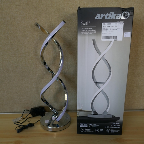 6005 - Artika Chrome Table Lamp   - This Lot Requires A Uk Adaptor(331-121)   * This Lot Is Subject To Vat