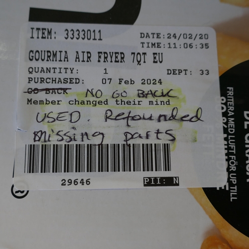 6006 - Gourmia Air Fryer 7Qt Eu   - This Lot Requires A Uk Adaptor(331-138)   * This Lot Is Subject To Vat