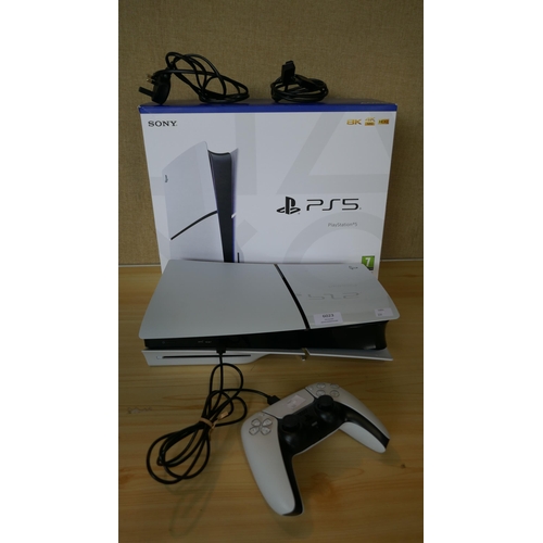 6023 - Playstation 5 Slim Disc Gaming Console With Controller - This Lot Requires A Uk Adaptor, Original Rr... 