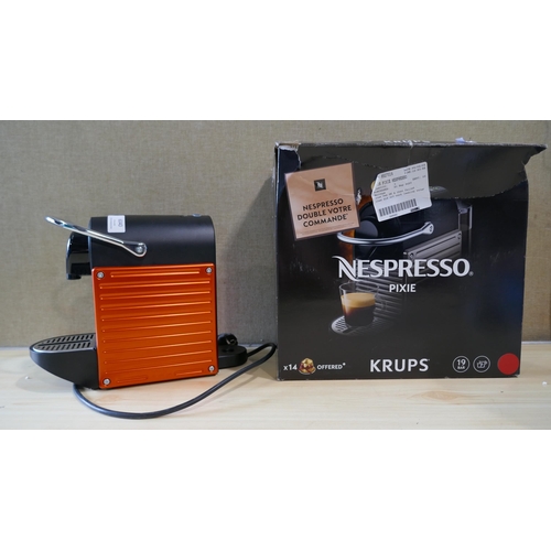 6040 - Krups Pixie Nespresso  Coffee Machine    - This Lot Requires A Uk Adaptor(331-82)   * This Lot Is Su... 