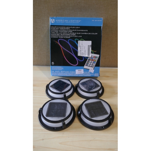 6043 - Sterno Home Solar Led Lights And Neon Flex Rope Light - This item Requires A Uk Adaptor(331-72,83)  ... 