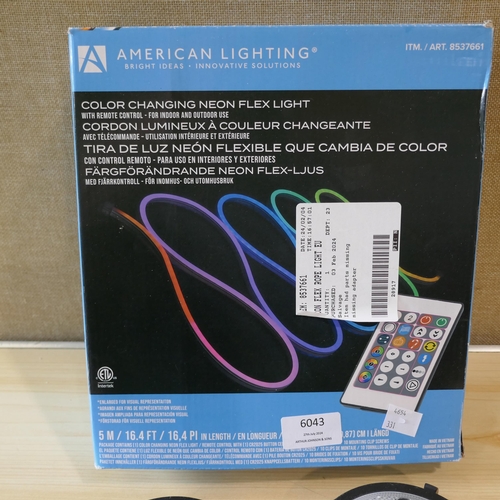 6043 - Sterno Home Solar Led Lights And Neon Flex Rope Light - This item Requires A Uk Adaptor(331-72,83)  ... 