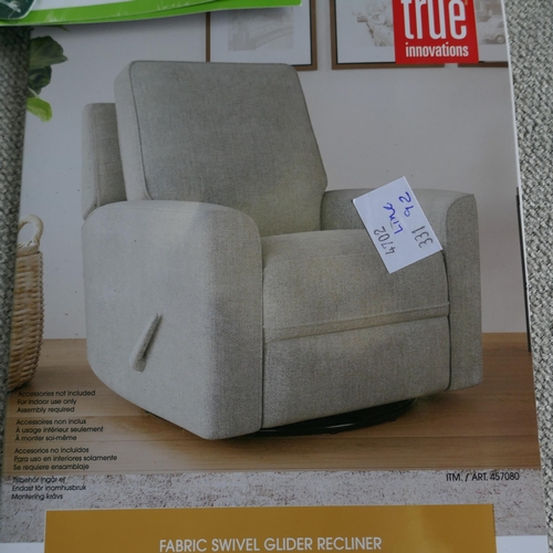 6060 - Paxley Fabric Rocking / Recliner  Arm Chair ( Transit Marks)    - This Lot Requires A Uk Adaptor, Or... 