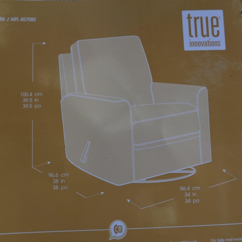 6060 - Paxley Fabric Rocking / Recliner  Arm Chair ( Transit Marks)    - This Lot Requires A Uk Adaptor, Or... 