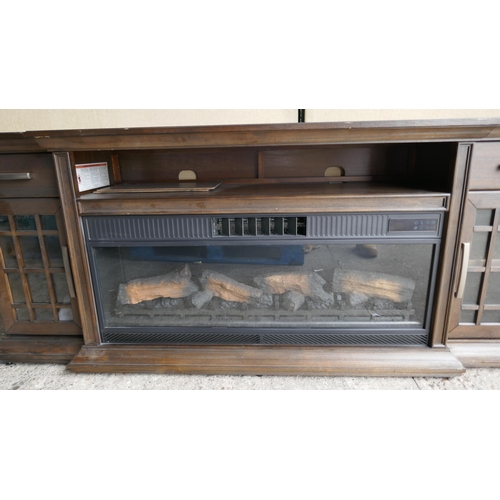 6061 - Everett Media Mantel Sideboard With Electric Fire - This Lot Requires A Uk Adaptor, Original Rrp £60... 