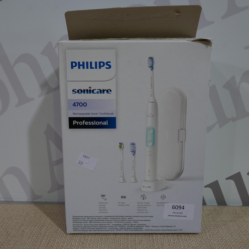 6094 - Philips Sonicare 4700 Toothbrush - This Lot Requires A Uk Adaptor(331-213)   * This Lot Is Subject T... 