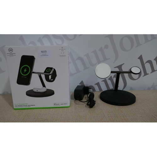 6115 - Eu Belkin 3-In-1 Charger   - This Lot Requires A Uk Adaptor, Original Rrp £195.58 + Vat (331-57)   *... 